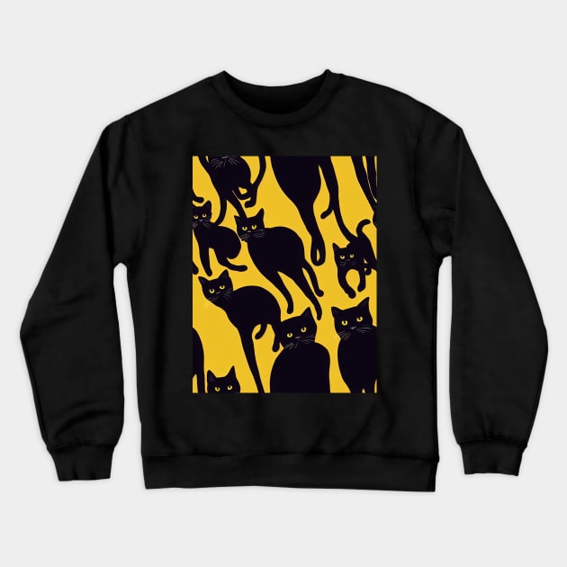 Black Cats for Cat lovers. Perfect gift for National Black Cat Day, model 9 Crewneck Sweatshirt by Endless-Designs